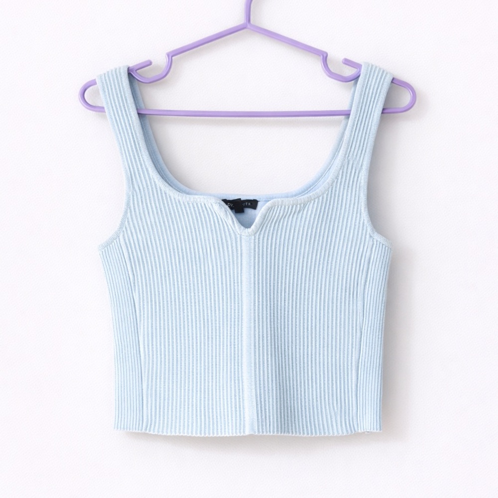 Dynamite - Light Blue Ribbed Tank Top